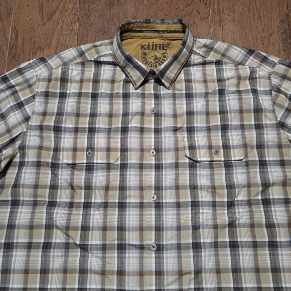 Kuhl Eluxur Shirt Men's XL Short Sleeve Button Up Hiking Outdoors - Picture 2 of 8